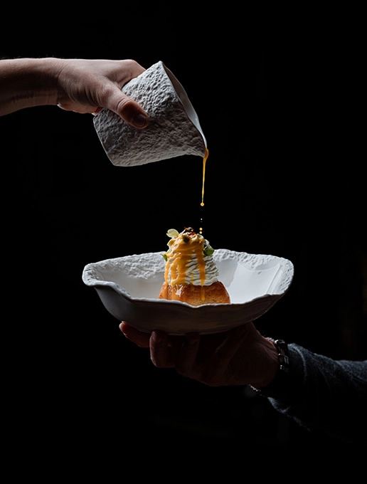 A creamy dessert to celebrate a hen party at the Dans le Noir ? restaurant